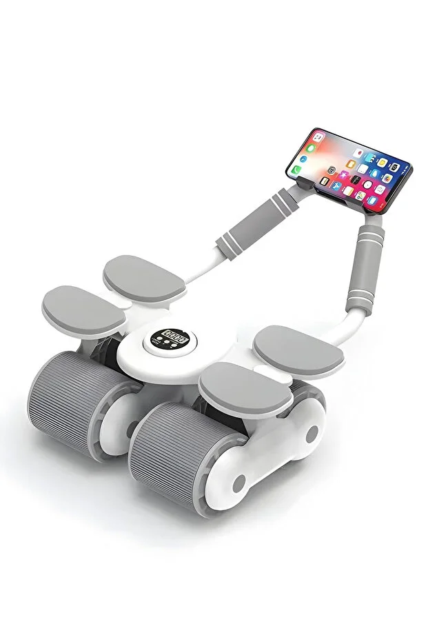 4 Tekerlekli Ab Roller Mekik Aleti – Telefon Tutuculu Karın Egzersiz Tekerleği | Ev Fitness Aleti